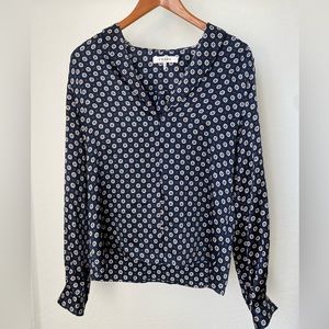 Frame navy patterned button down
